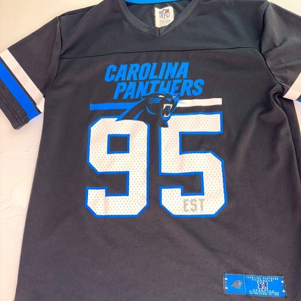 ADULT NFL CAROLINA PANTHERS TEAM APPAREL JERSEY SHIRT - SIZE MEDIUM